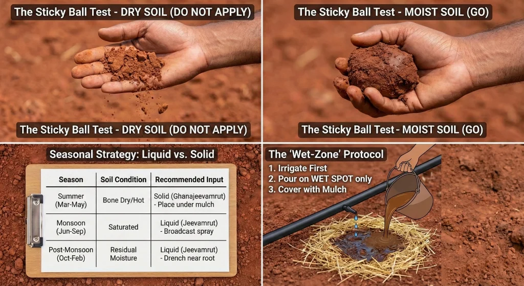 Jeevamrut on Dry Soil