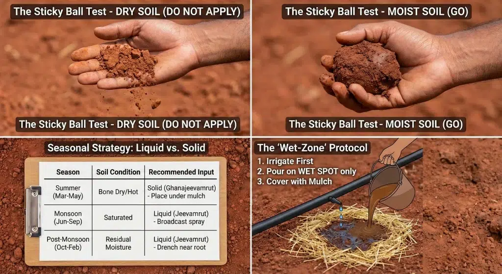 Jeevamrut on Dry Soil